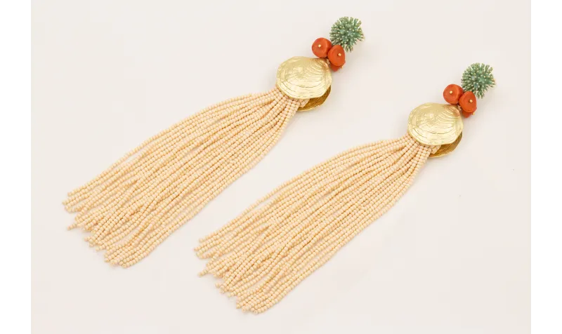 Pendientes perno nenufar esmaltado menta,discos co