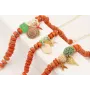 Pulsera discos coral con burruño discos nacar turq