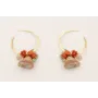 Pendientes aro plano con caracola piramida bordes 