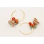 Pendientes aro plano con caracola piramida bordes 