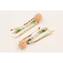 Pendientes perno abalorio engarzado color arena, f