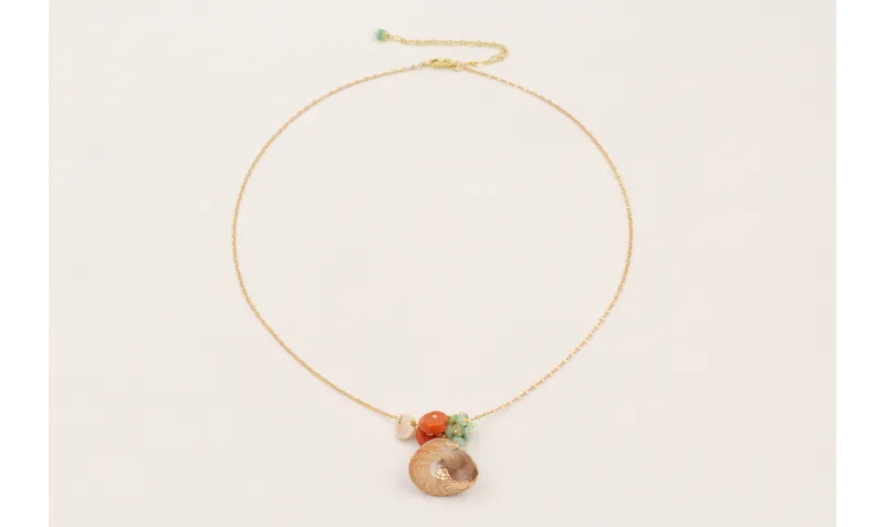 Collar cadena micro ovalo con caracola piramidal b