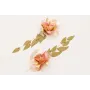 Pendientes gancho sencillo con flor alambre dorada
