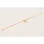 Pulsera mitad hilo macrame rosa y mitad cadena esl