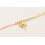 Pulsera mitad hilo macrame rosa y mitad cadena esl