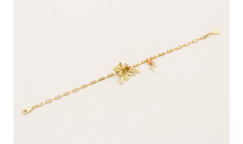 Pulsera cadena strass cristal rectangular con colg