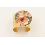Brazalete con disco estampado flores rosas y ramas