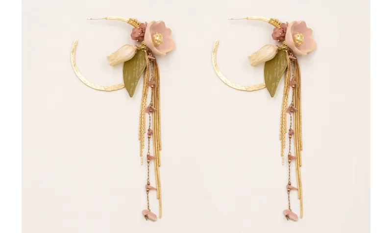 Pendientes aro labrado dorado mate con burruño chi