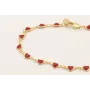 Pulsera cadena corazones esmaltados rojo.