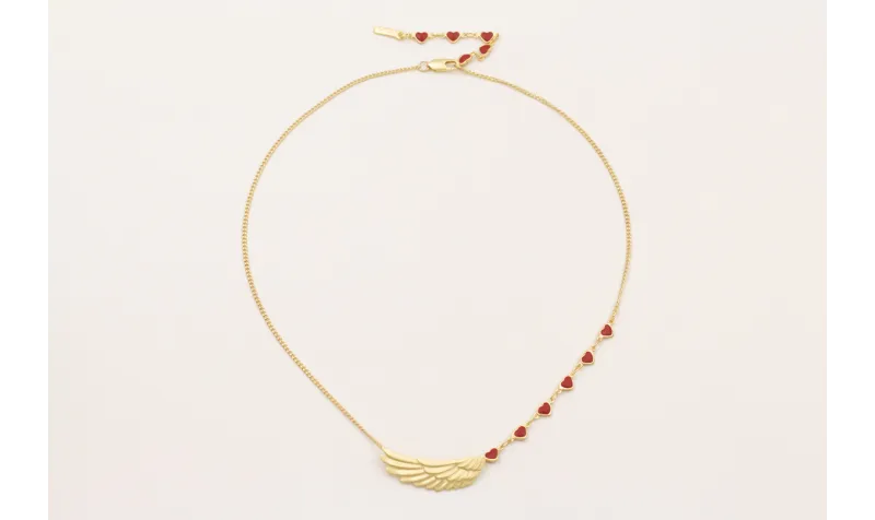 Collar cadena eslbón plano dorado mate y cadena de