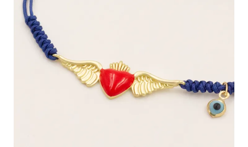 Pulsera hilo azul marino con nudo serpiente, pieza