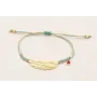 Pulsera hilo dorado metalico y menta con nudo serp