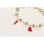 Pulsera cadena ojos turcos grandes con colgantes c