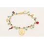 Pulsera cadena ojos turcos pequeños con colgantes,