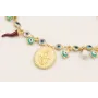 Pulsera cadena ojos turcos pequeños con colgantes,