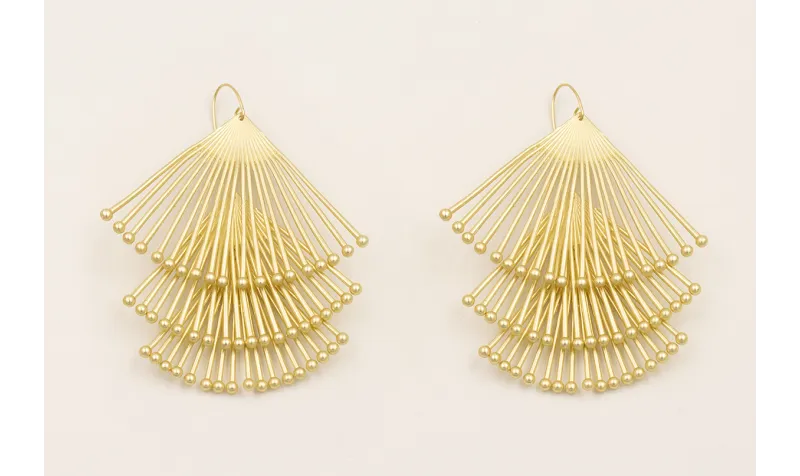 Pendientes triangulos con palitos rematados con bo