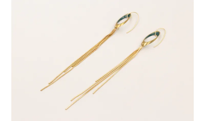 Pendientes gancho sencillo con ovalo biselado esma