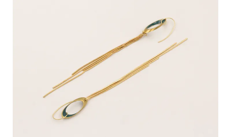 Pendientes gancho sencillo con ovalo biselado esma