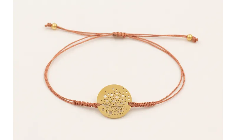 Pulsera nudo serpiente hilo metalico oro rosa con 