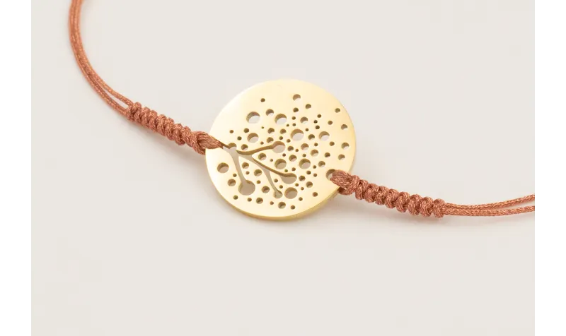 Pulsera nudo serpiente hilo metalico oro rosa con 