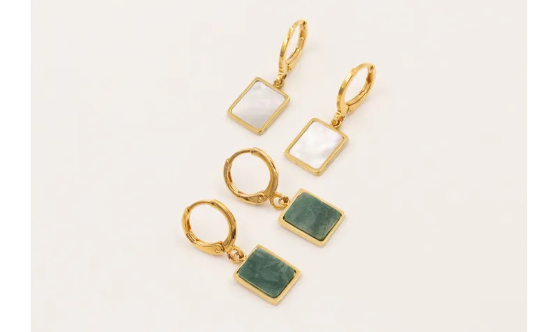 Pendientes cierre aro baño ORO18K-3 micras, colgan