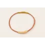 Pulsera hilo metalico oro rosa con tubo curvado ac
