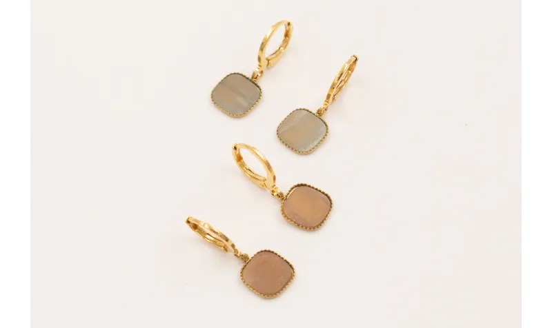 Pendientes cierre aro baño ORO18K-3 micras, colgan