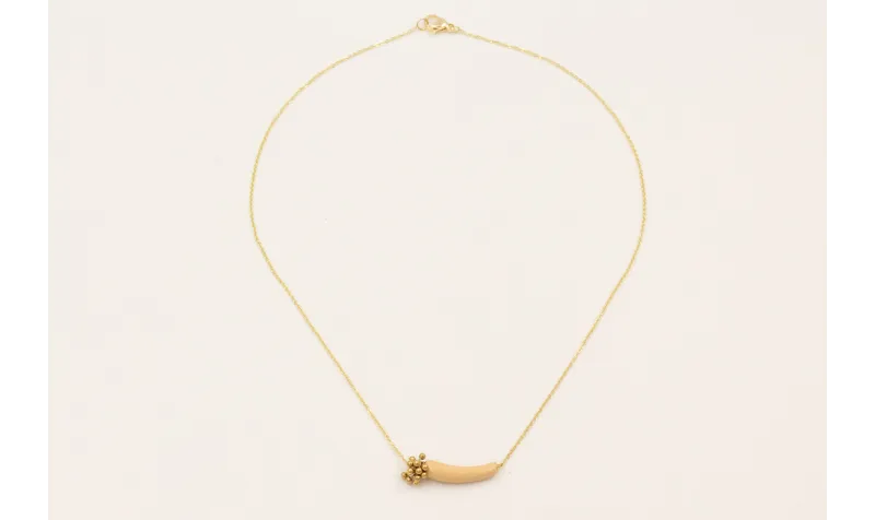 Collar cadena acero inoxidable con tubo curvado es