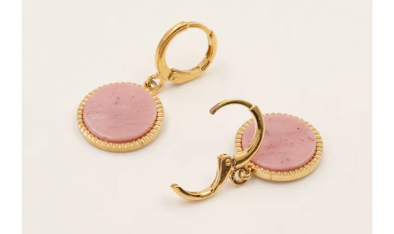 Pendientes cierre aro baño ORO18K-3 micras, colgan