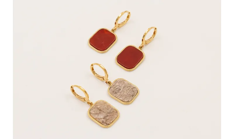 Pendientes cierre aro baño ORO18K-3 micras, colgan