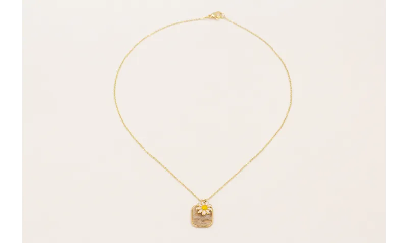 Collar cadena acero inoxidable con colgante piedra