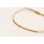 Pulsera hilo macramé dorado con mini facetas dorad
