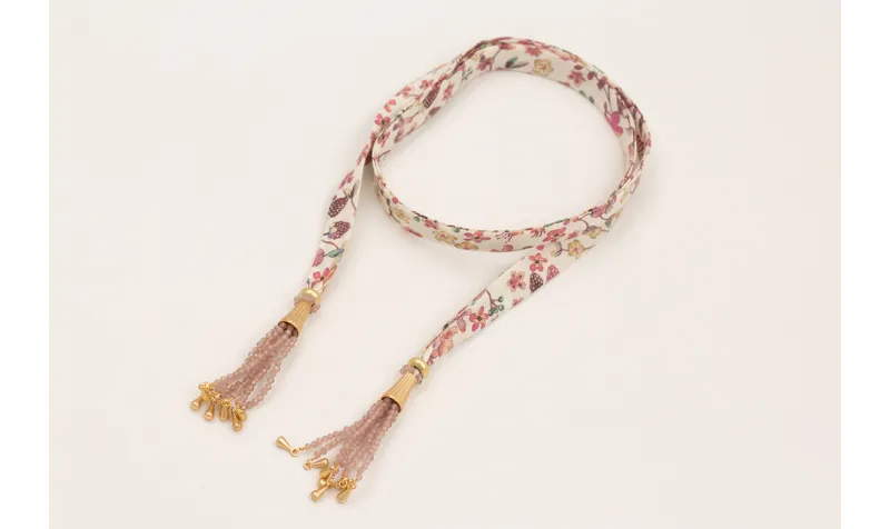 Collar lazo liberty ancho con estampado flores lil