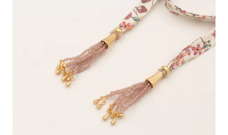 Collar lazo liberty ancho con estampado flores lil