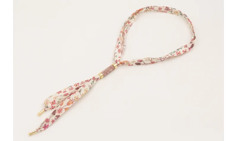 Collar lazo liberty ancho con estampado flores lil