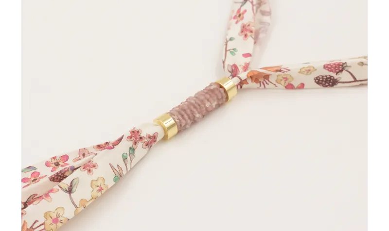 Collar lazo liberty ancho con estampado flores lil