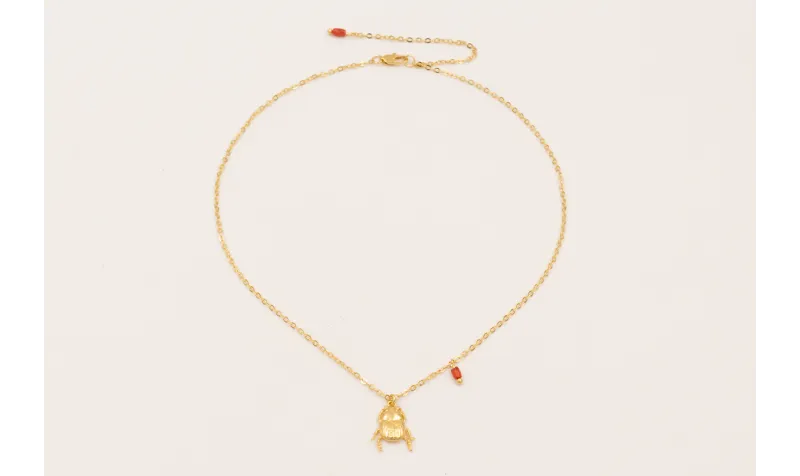 Solitario cadena eslabón pequeño con colgante esca