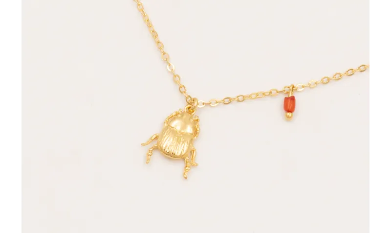 Solitario cadena eslabón pequeño con colgante esca