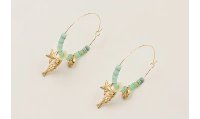 Pendientes aro grande acero inoxidable con discos 