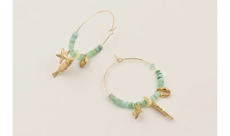 Pendientes aro grande acero inoxidable con discos 