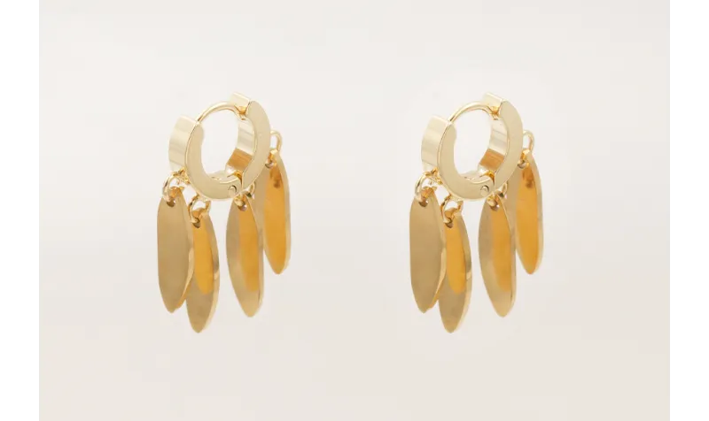 Pendientes acero inoxidable cierre aro con 4 anill