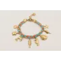Pulsera trenza seda natural con colgantes acero in