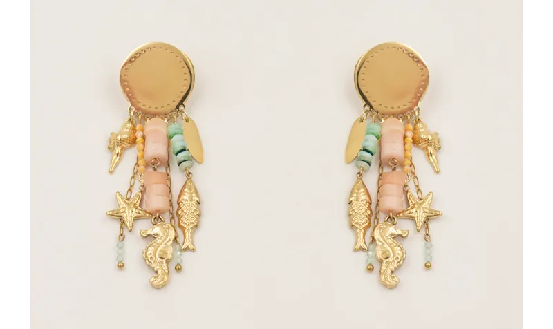 Pendientes acero inoxidable perno disco con colgan