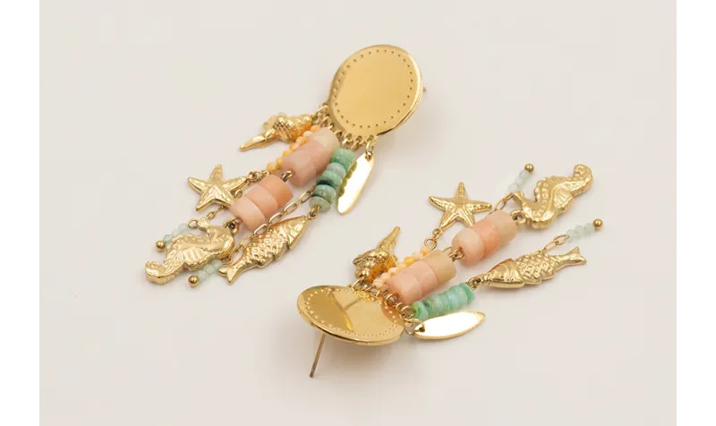 Pendientes acero inoxidable perno disco con colgan