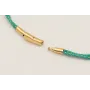 Pulsera cordón hilo dorado color turquesa con cier