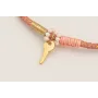 Pulsera cordón hilo dorado color rosa palo con ari