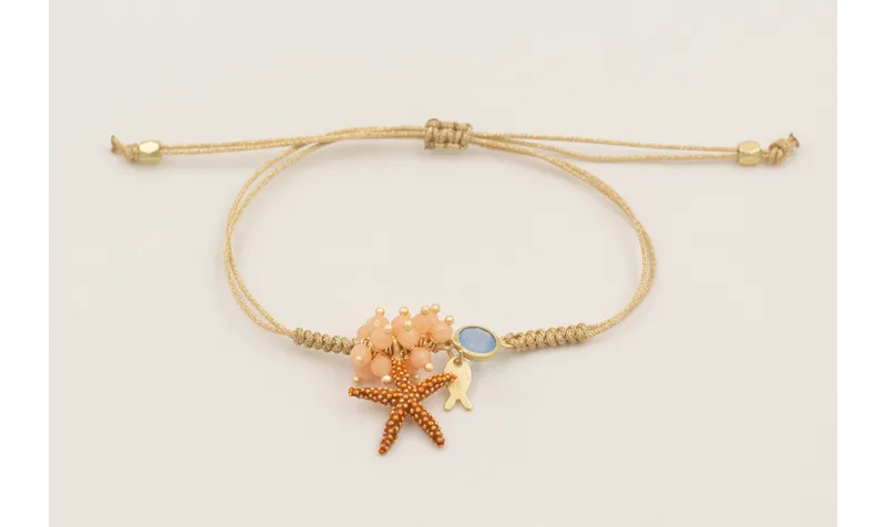 Pulsera hilo dorado con nudo serpiente, burruño fa