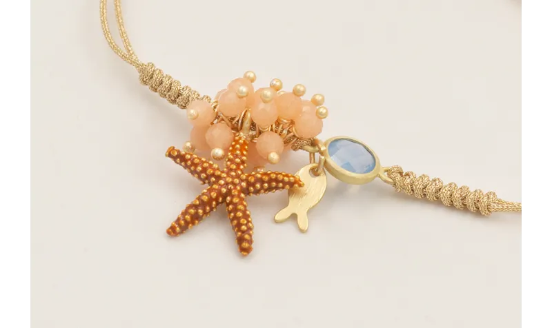 Pulsera hilo dorado con nudo serpiente, burruño fa