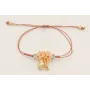 Pulsera hilo macramé oro rosa con nudo serpiente, 