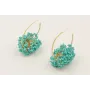 Pendientes aro labrado con ramas de abalorio turqu